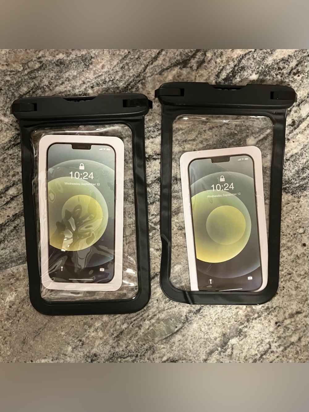Black Universal Waterproof Phone Pouch - Fits Most Smartphones